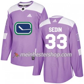 Vancouver Canucks Henrik Sedin 33 Adidas 2017-2018 Lila Fights Cancer Practice Trikot Authentic - Herren